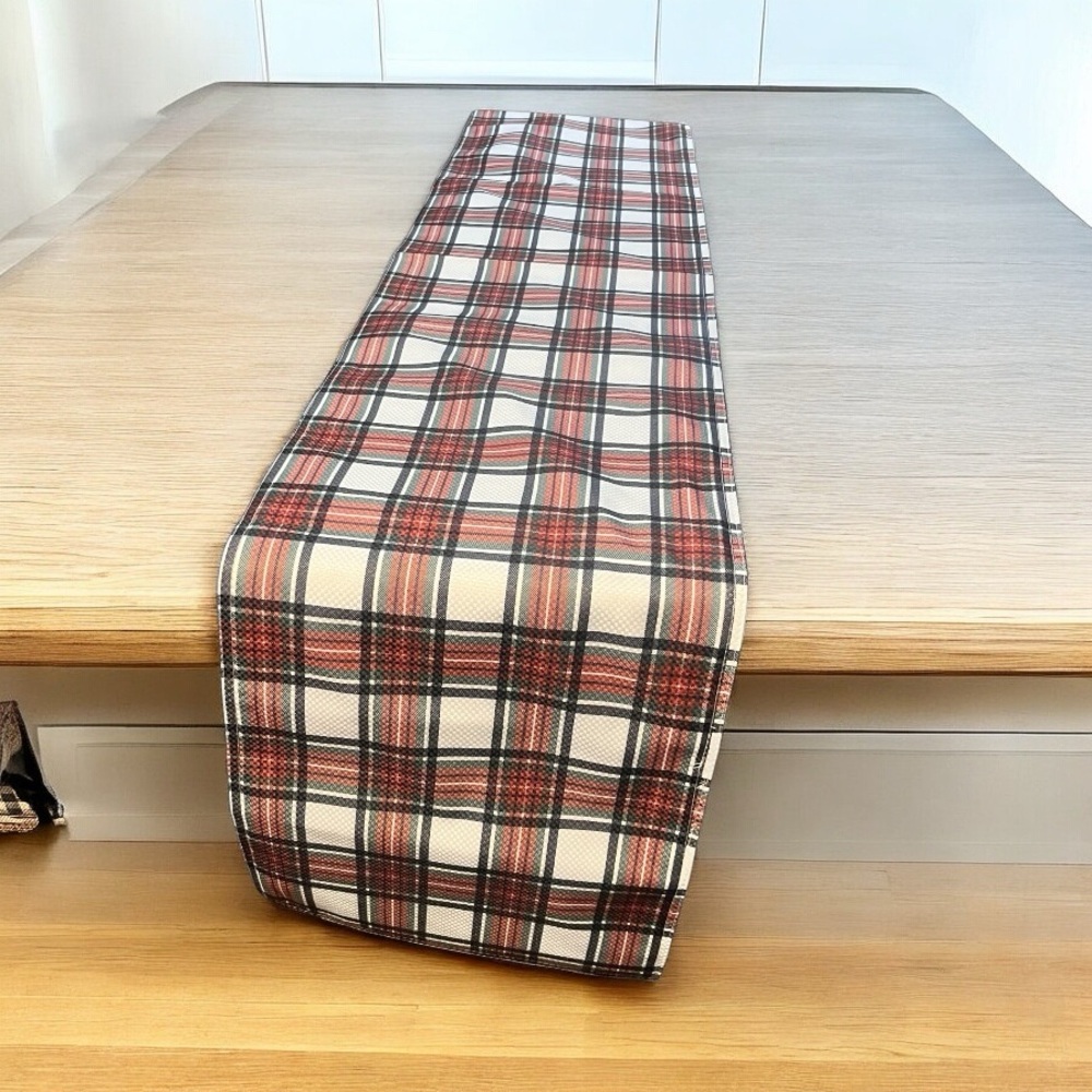 NWOT • Plaid Table Runner in Red and White